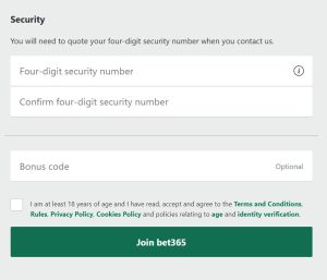 Bet365 Registeration